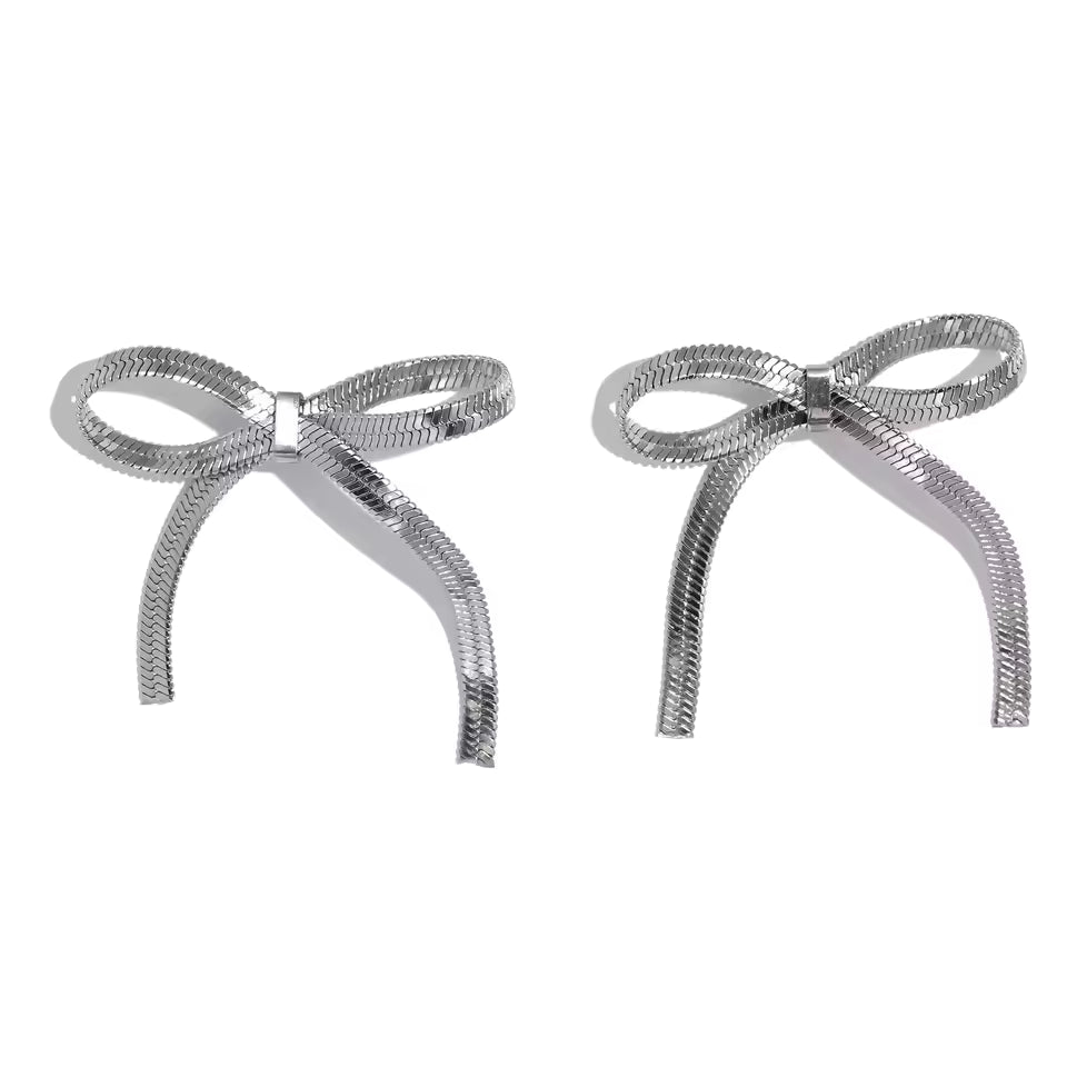 Tied Earrings Silver