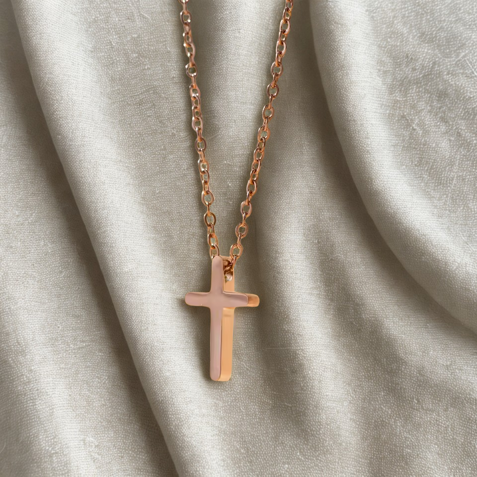 Constant Cross Necklace Rose Gold