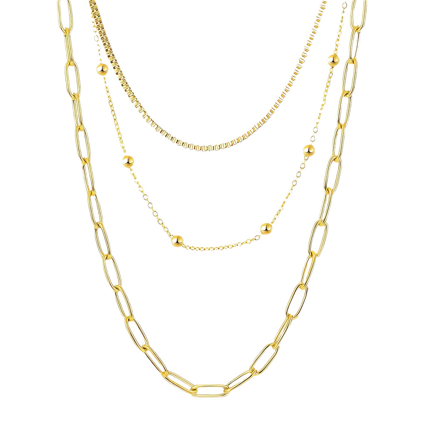 Double-layered gold necklace with delicate chain design — Essence Layered Necklace by 31:10 Jewelry