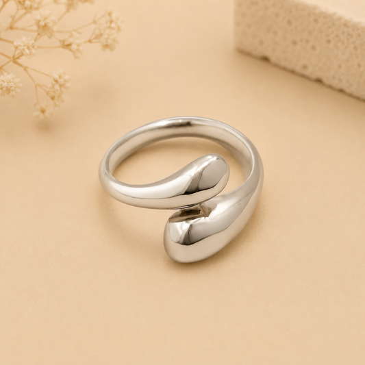 Adjustable silver ring