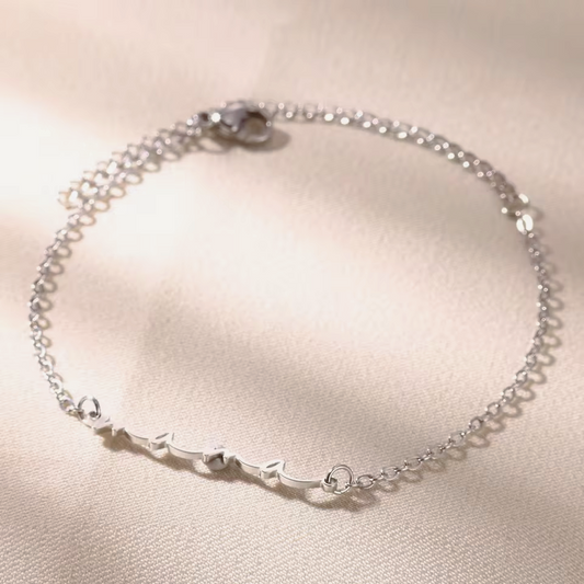 dainty silver mama bracelet on thin chain minimalist everyday jewelry for moms