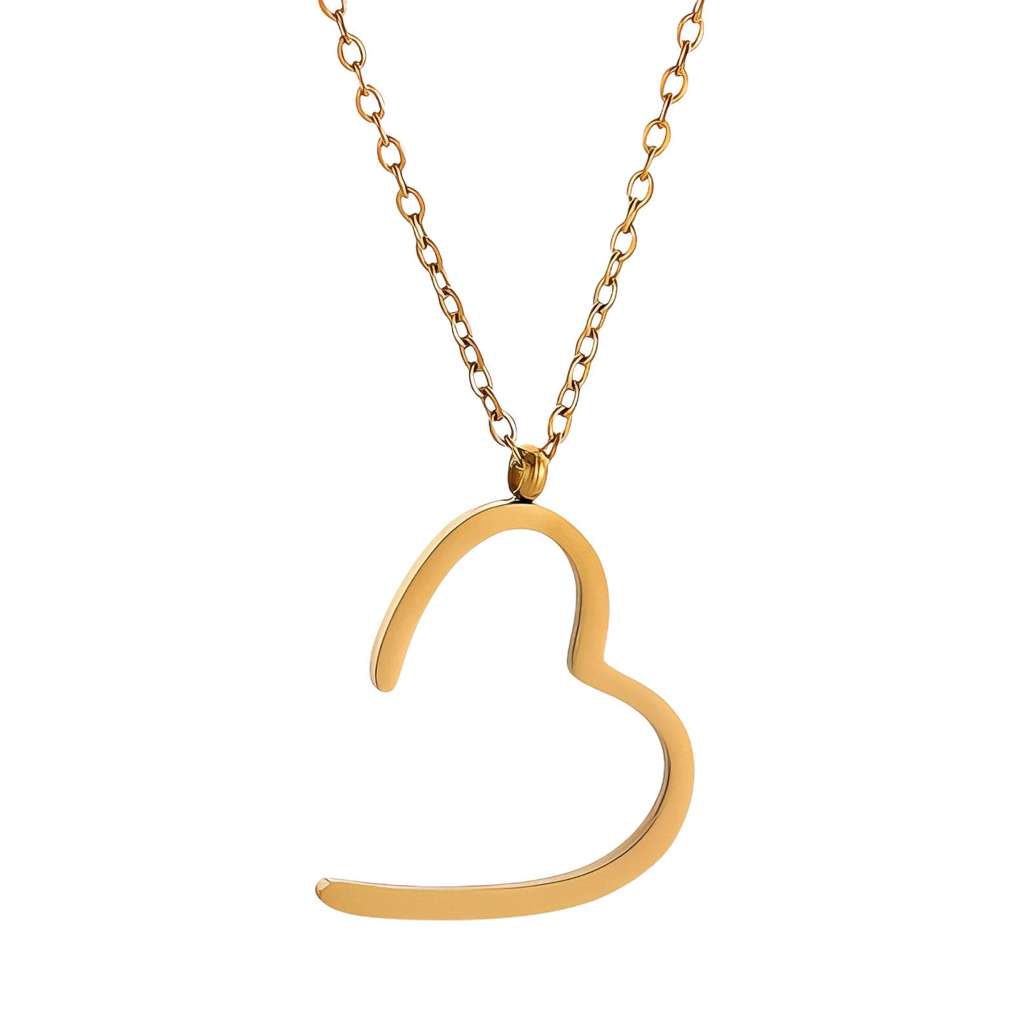 dainty heart necklace gold