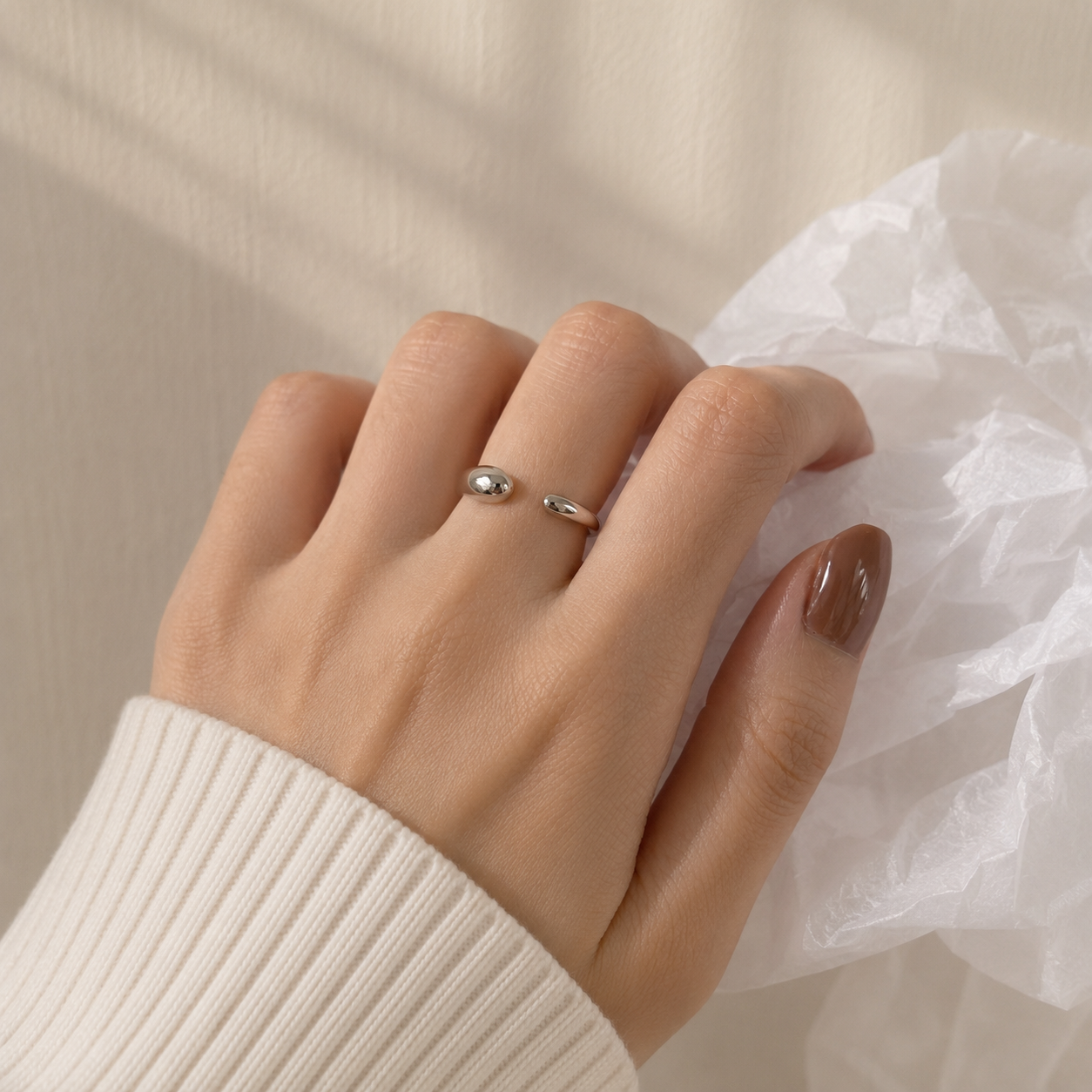 Silver open ring