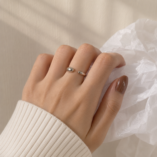 Silver open ring