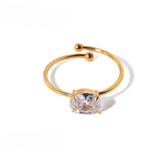 Crystal solitare ring