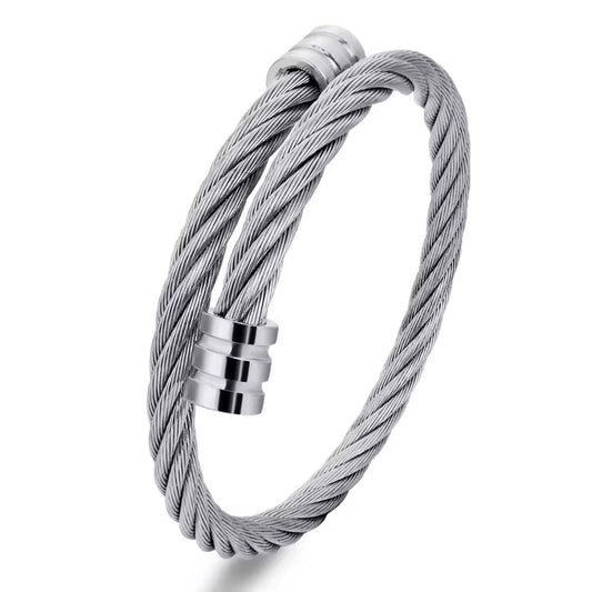 Silver cable bracelet