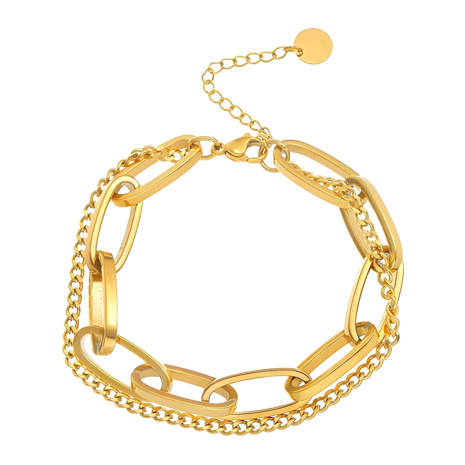 gold link & chain bracelet 18k gold