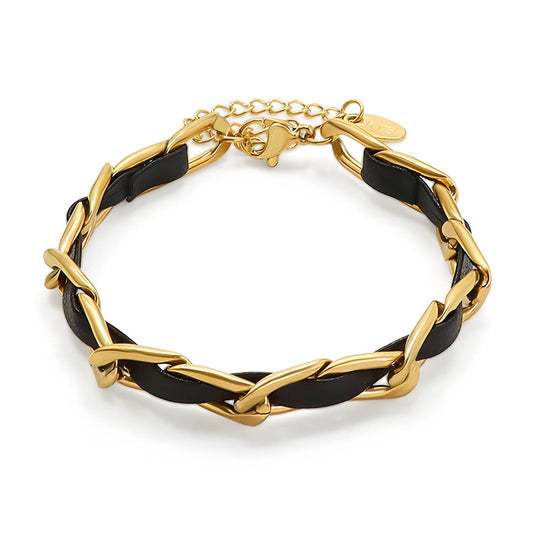 Black and gold bracelet symbolizing strength, purpose, and unshakable connection.

